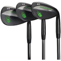 BombTech Black Golf Wedge Set - 52, 56, 60 Degree Max Spin Wedges