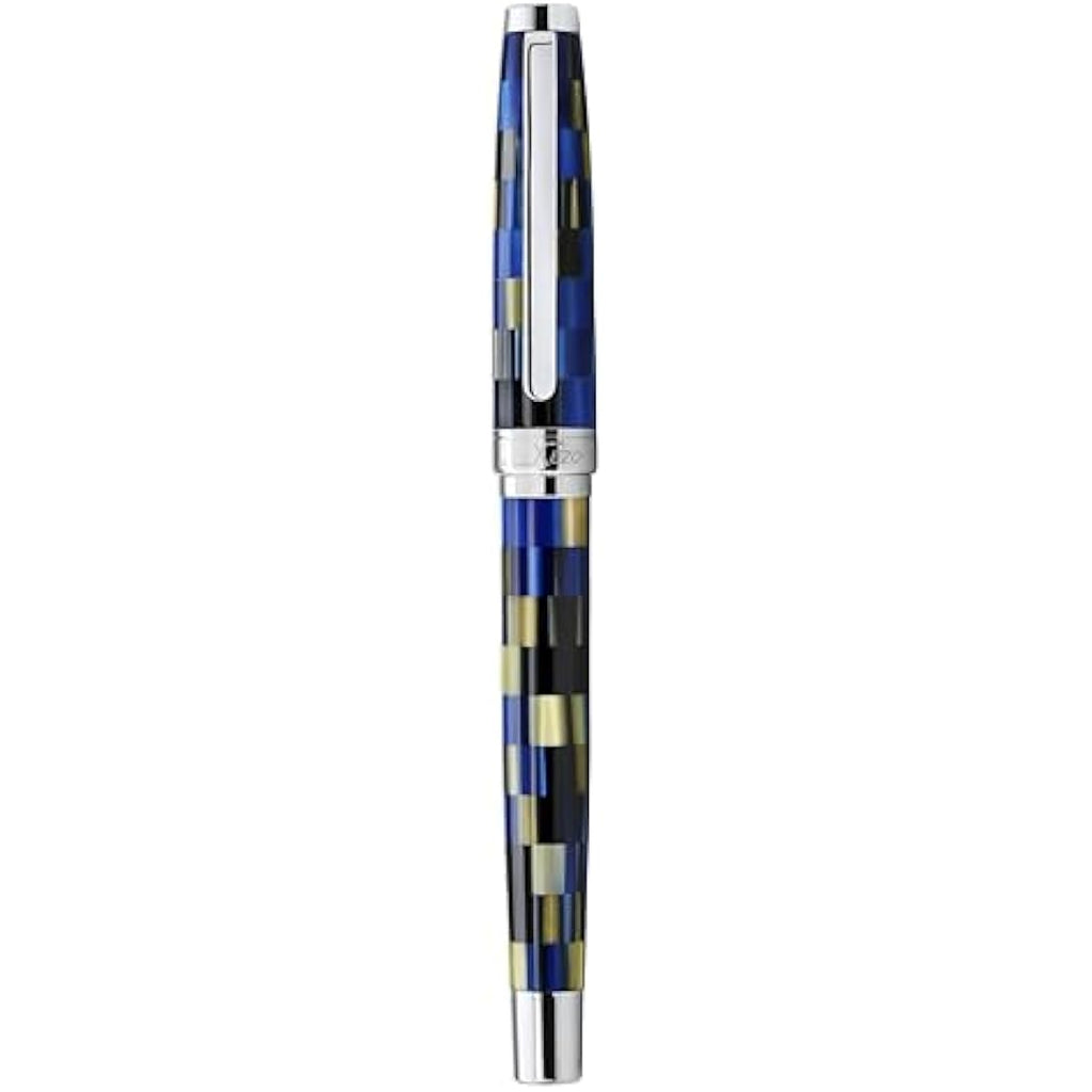 Xezo Urbanite Fountain Pen – Medium Nib, Retro Blue & Black Acrylic
