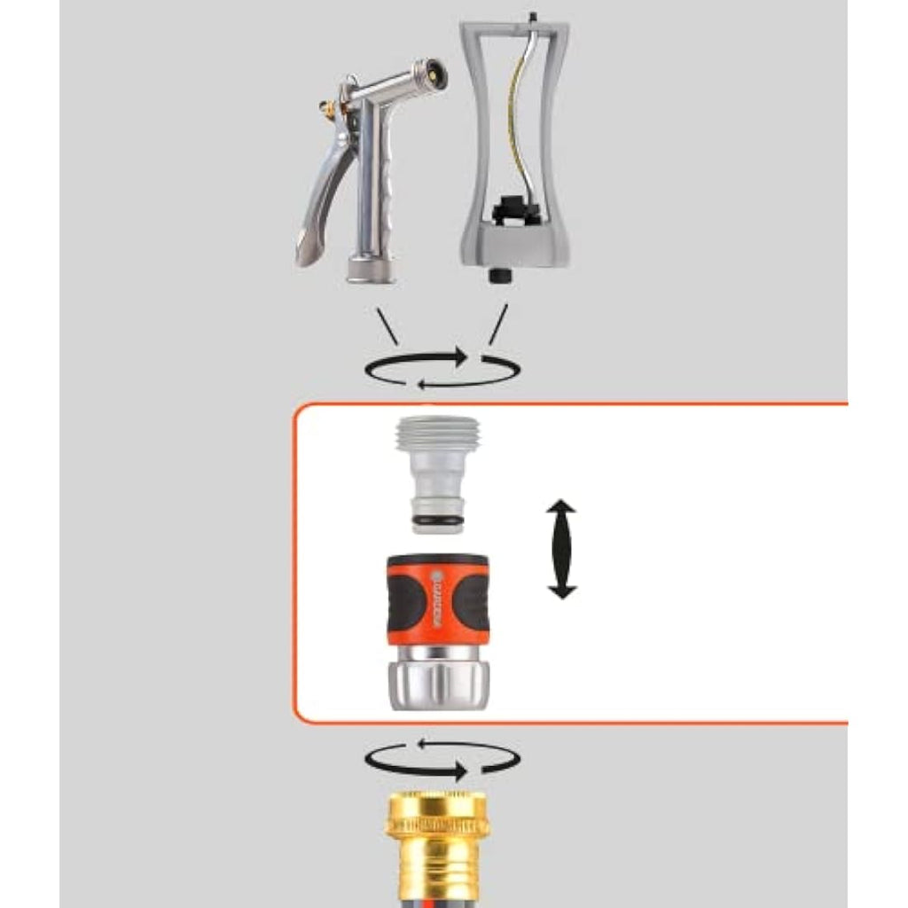 Gardena Premium Metal Hose Connector Set | Quick Connect for 1/2 & 5/8"