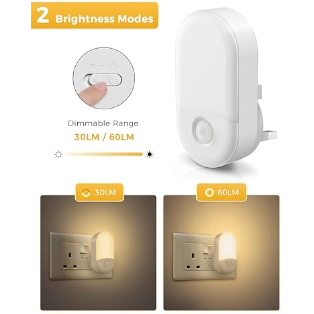 LOHAS-LED Night Light | Dusk to Dawn Sensor | 3000K Warm White 2-Pack
