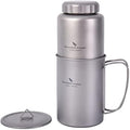 iBasingo Titanium 1050ml Bottle & 600ml Nesting Cup Set for Camping