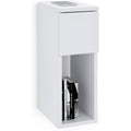 Jolof Store Narrow Bedside Table – Slim White End Table with Drawer