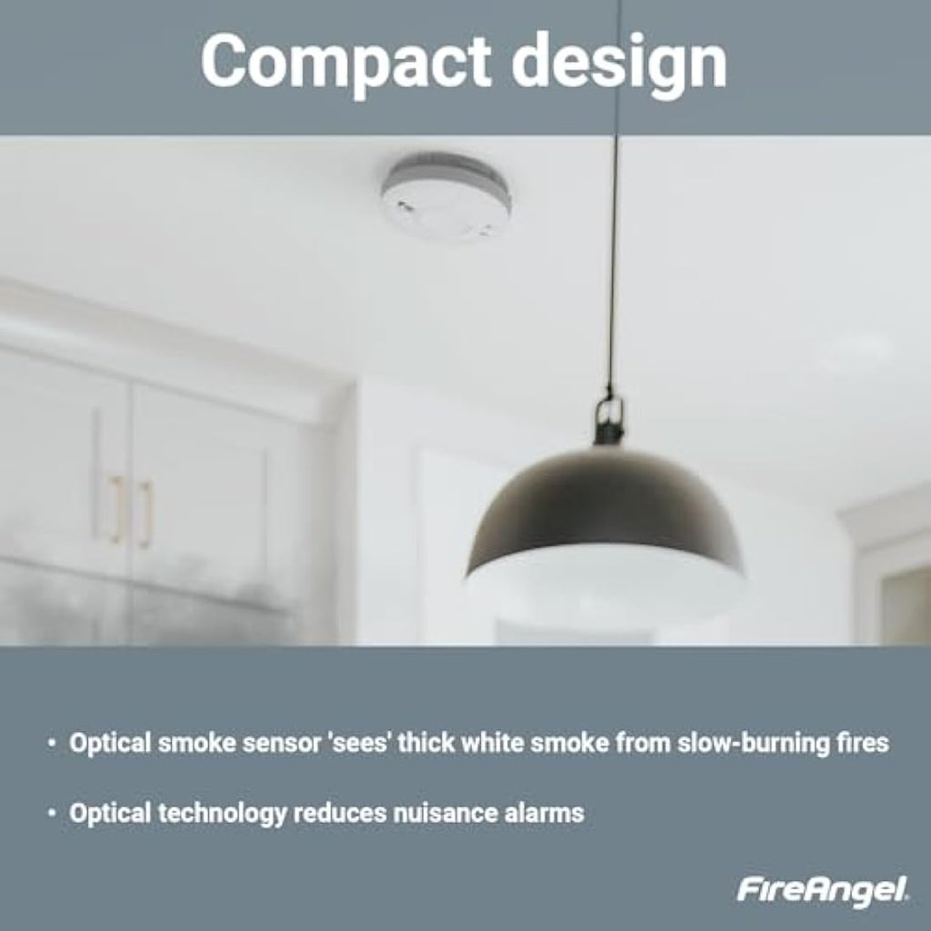 FireAngel SW1-R Mains Powered Optical Smoke Alarm with Battery Backup