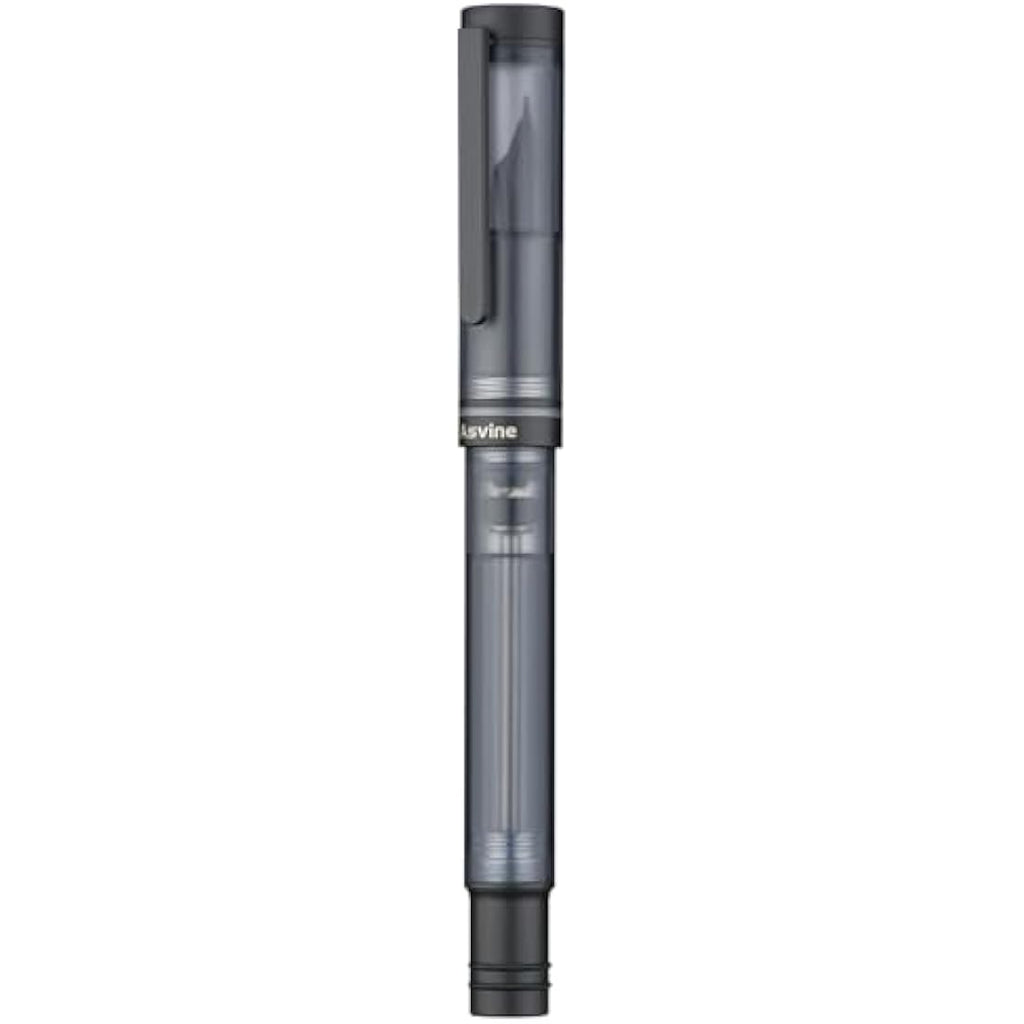 Asvine V200 Titanium Vacuum Fountain Pen | Matte Black Bock Nib