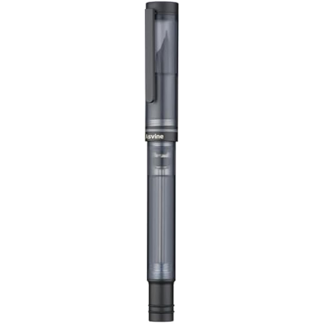 Asvine V200 Titanium Vacuum Fountain Pen | Matte Black Bock Nib