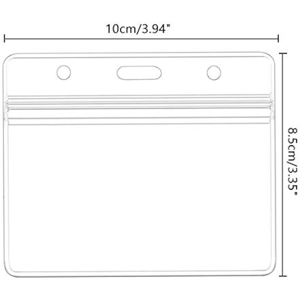 Jolof Store 40-Pack Horizontal Waterproof PVC ID Badge Card Holders