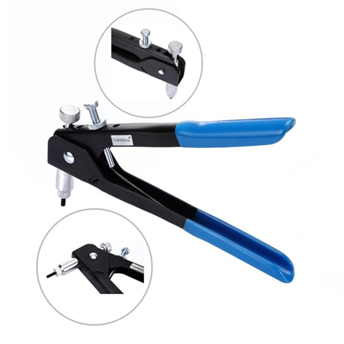 Toprema 126pcs Rivet Nut Tool Kit - Hand Riveter Gun with M3-M8 Mandrels
