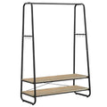 VASAGLE Industrial Clothes Rail | Steel Rack with 2 Shelves & 6 Hooks