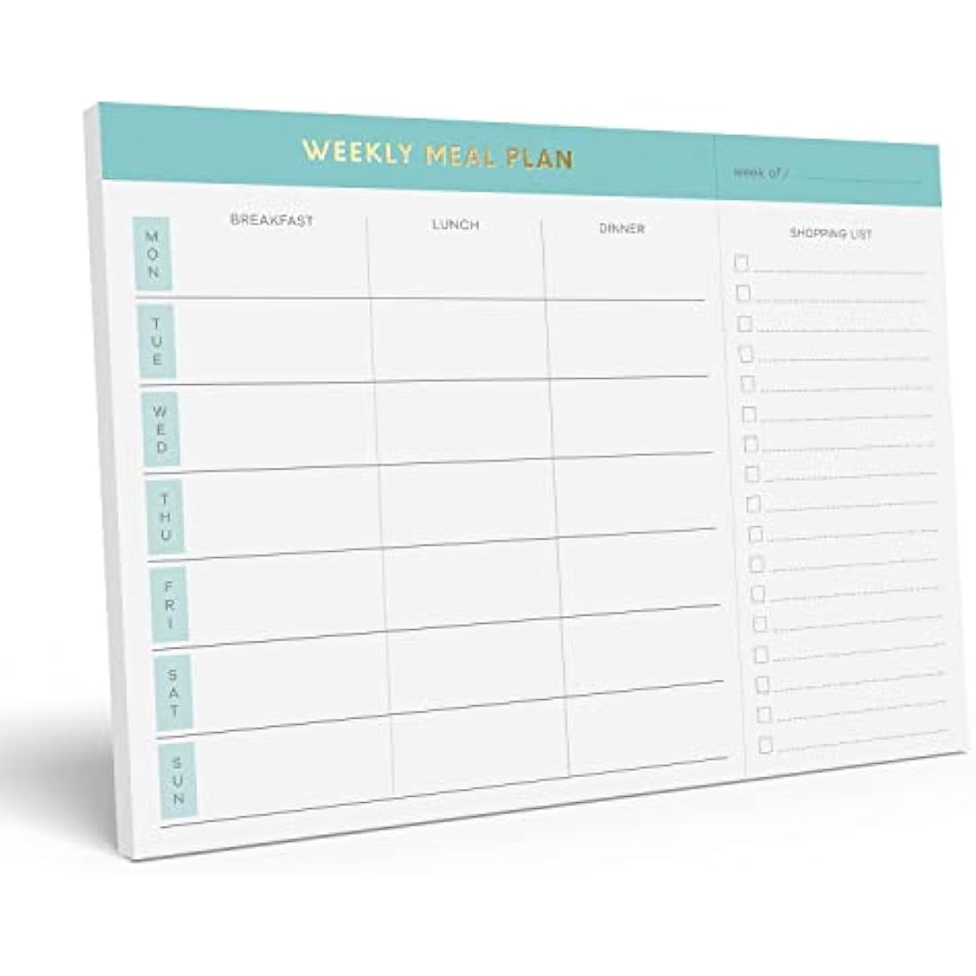 Sweetzer & Orange Weekly Meal Planner – Magnetic Grocery List Notepad, Teal