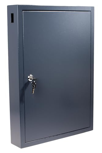 Pavo Deluxe Key Cabinet - 100 Key Capacity Wall Storage - Dark Grey