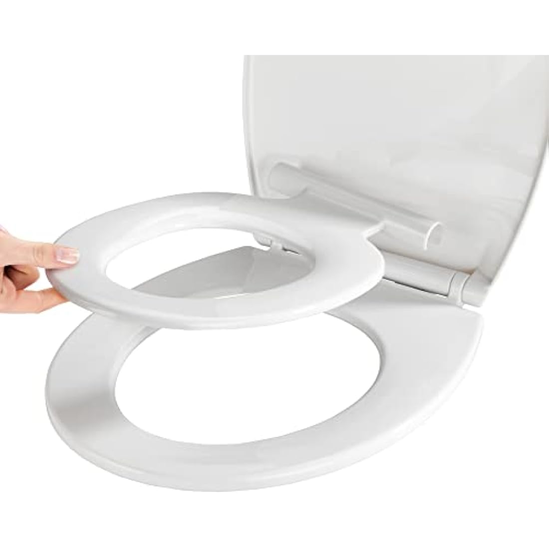 WENKO Syros Family Toilet Seat | Soft-Close White Thermoplastic