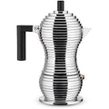 Alessi Pulcina Espresso Maker – Black Cast Aluminium Moka Pot, 3 Cups