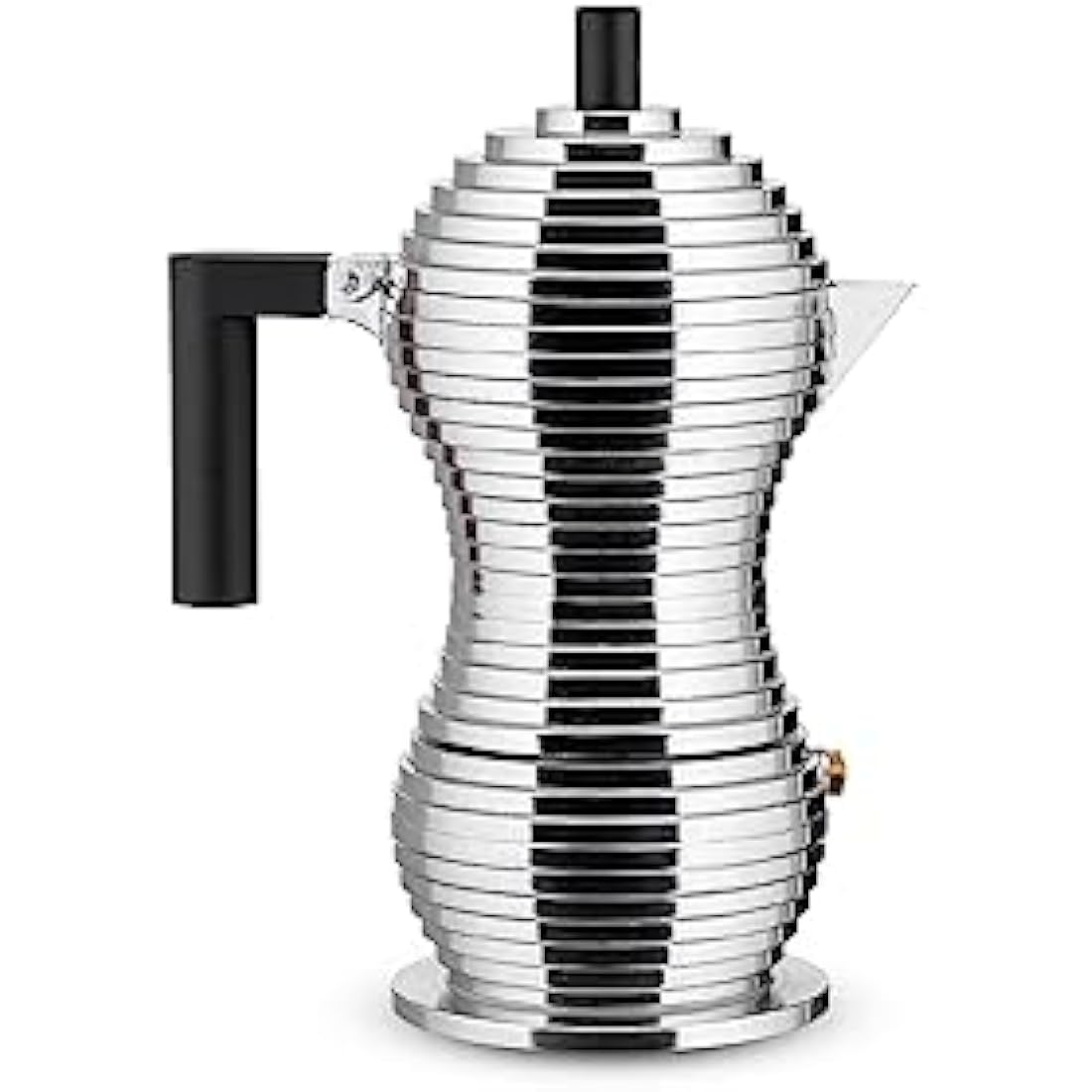 Alessi Pulcina Espresso Maker – Black Cast Aluminium Moka Pot, 3 Cups