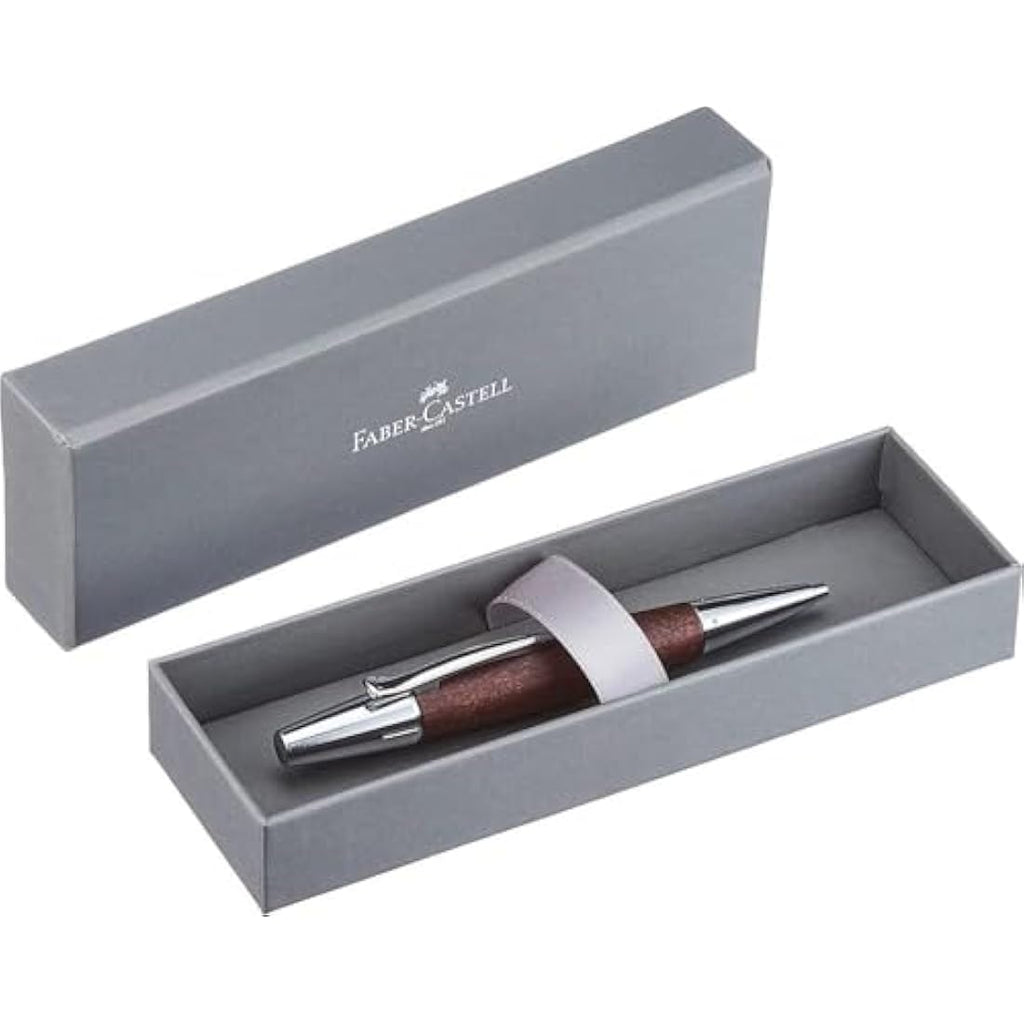 Pearwood & Chrome Twist Ballpoint Pen - Dark Brown