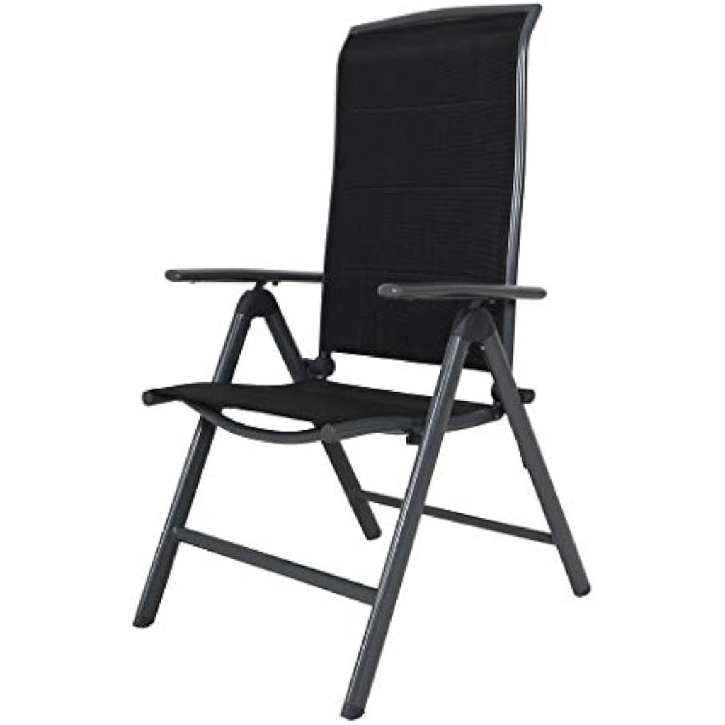 Chicreat High-Back Folding Garden Chair – Dark Grey Aluminium