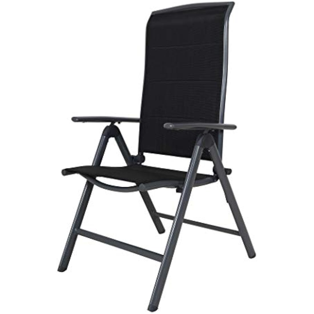 Chicreat High-Back Folding Garden Chair – Dark Grey Aluminium