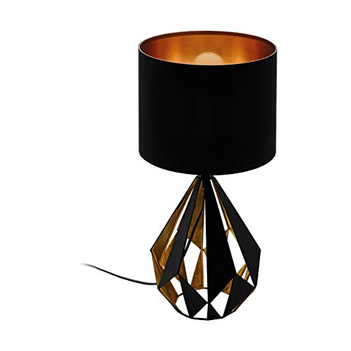 Eglo Carlton 5 Retro Table Lamp – Black & Copper Steel Desk Light