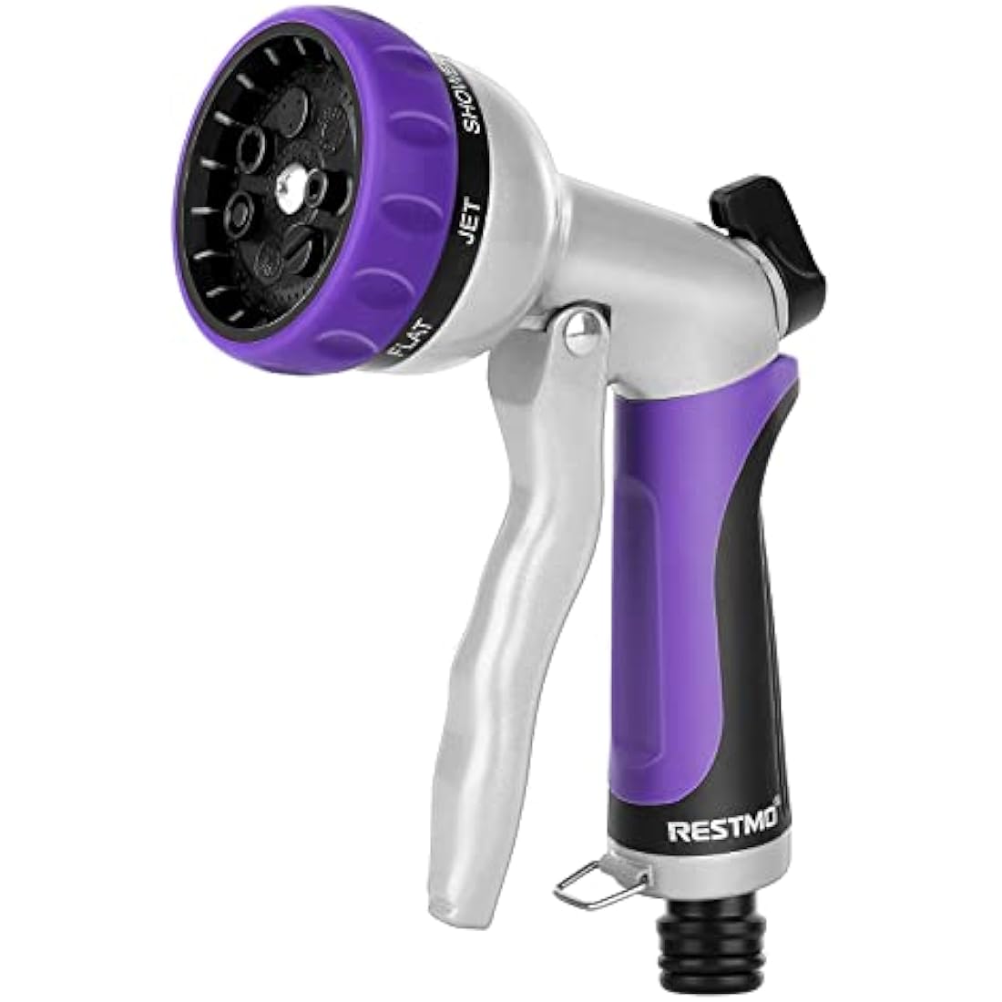 Restmo Heavy Duty Metal Garden Hose Spray Gun – 7 Pattern High Pressure Nozzle