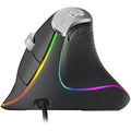 Nulea Wired Vertical Ergonomic Mouse – 3200 DPI & 11 RGB Modes, Grey