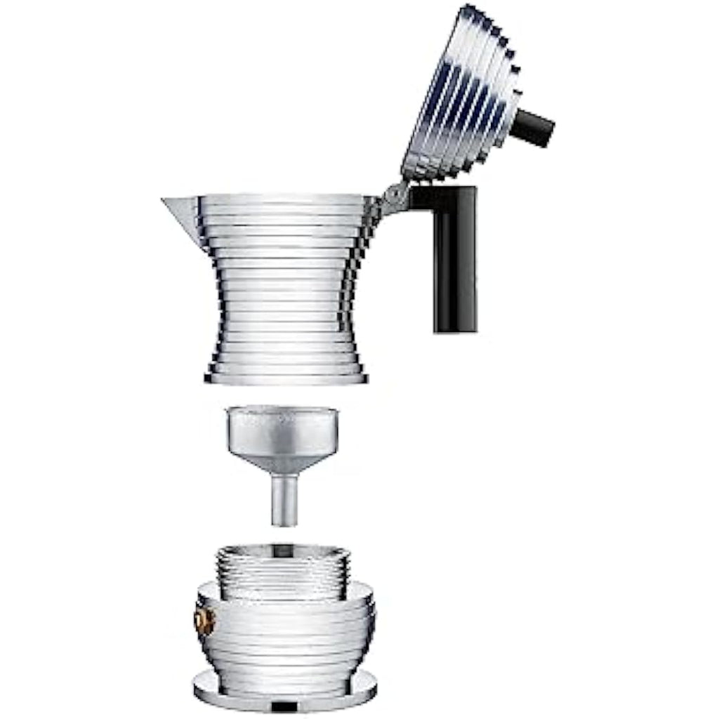 Alessi MDL02/6 B Espresso Coffee Maker | 6-Cup Aluminium - Black