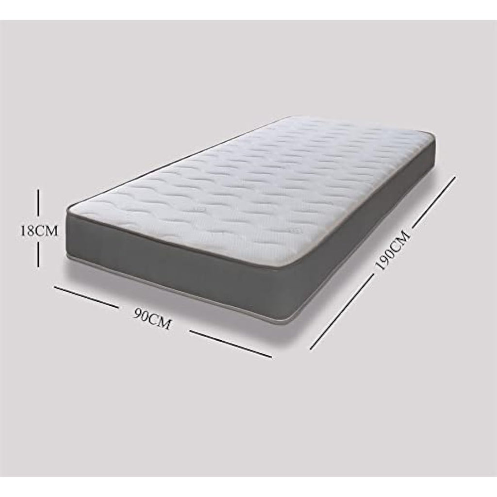 eXtreme comfort Hybrid Memory Foam Mattress | 3ft Single | Grey | 18cm Deep
