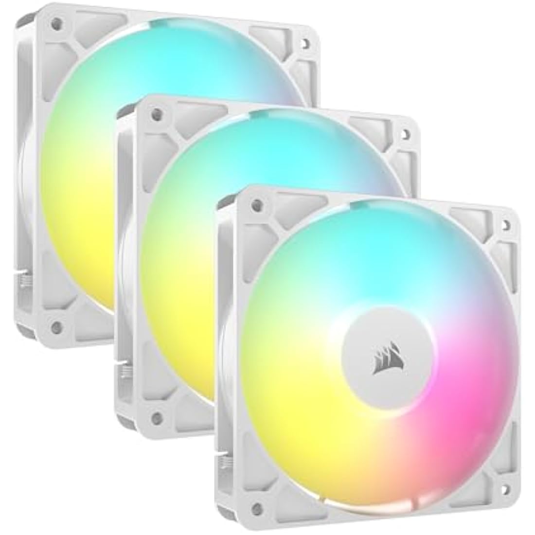 Corsair RS120 ARGB 120mm PWM Case Fans – Magnetic Dome – Triple Pack White
