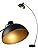 Osasy Vintage Arc Floor Lamp – Adjustable Metal Retro Light in Black & Gold