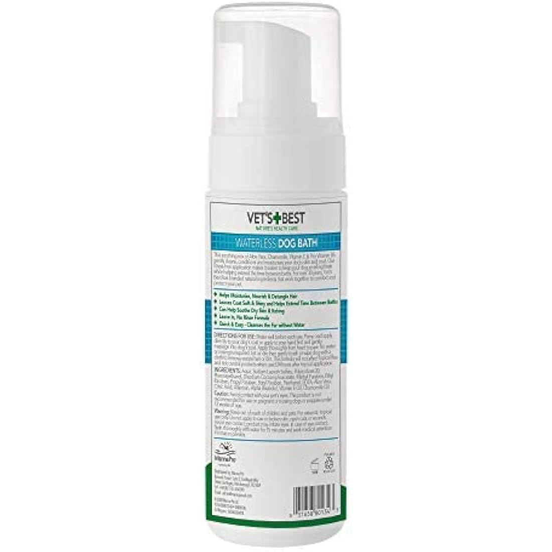 Vet's Best Waterless Dog Shampoo - Natural No-Rinse Foam for Itch Relief