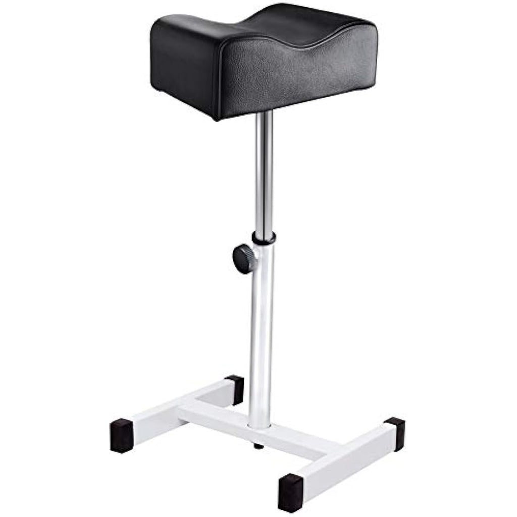Kalolary Adjustable Pedicure Footrest - Black PU Leather Salon Stool