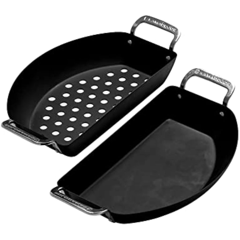 Kamado Joe Karbon Steel Half-Moon Pan Set – Non-Stick Grill Cookware