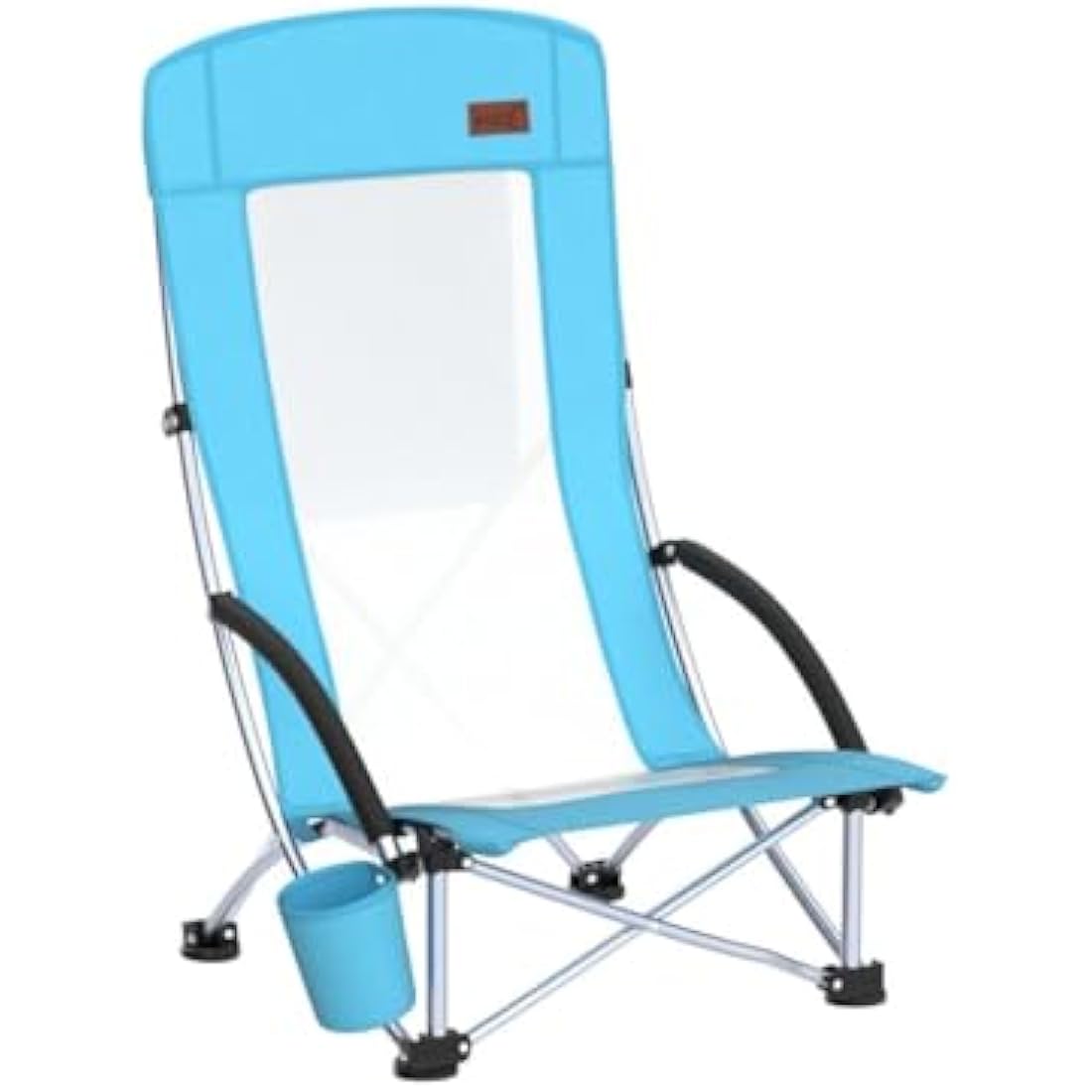 Nice C High Back Beach Camping Chair with Cooler Bag & Cup Holder, Blue