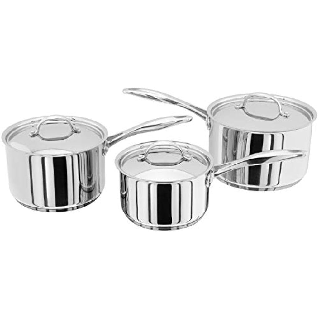 Stellar Profile 3-Piece Stainless Steel Saucepan Set | Induction Ready