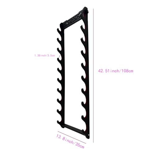 10-Tier Katana Stand – Velvet Padded Samurai Sword Wall Mount