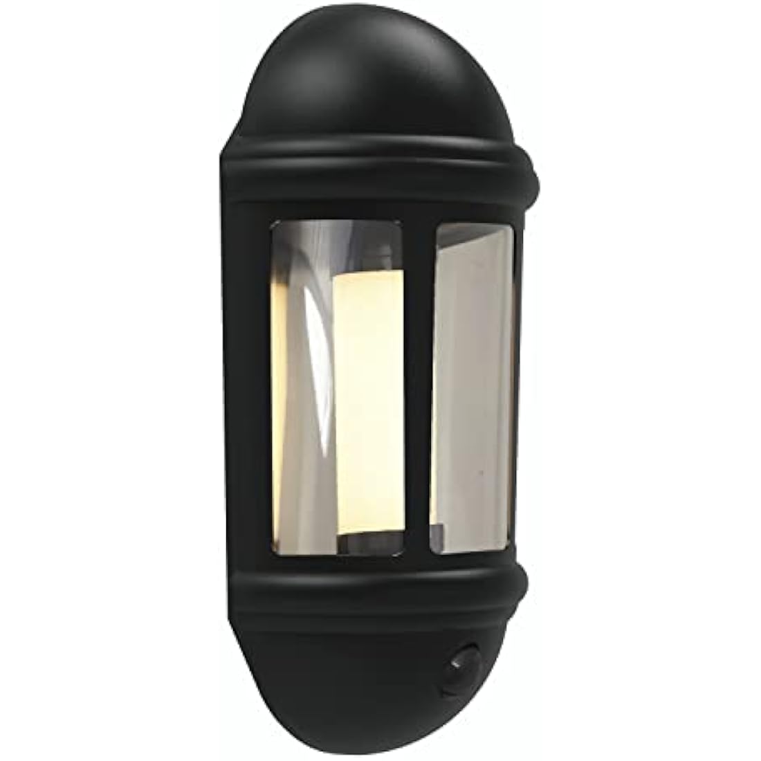 4lite Outdoor LED Half Wall Lantern | Black IP65 Motion Sensor Lamp