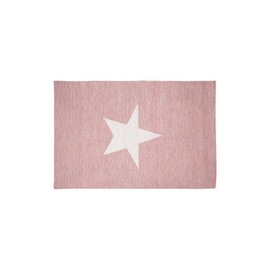 Orsina Pink and White Star Rug | Low-Shed Cotton Wool Nursery Decor