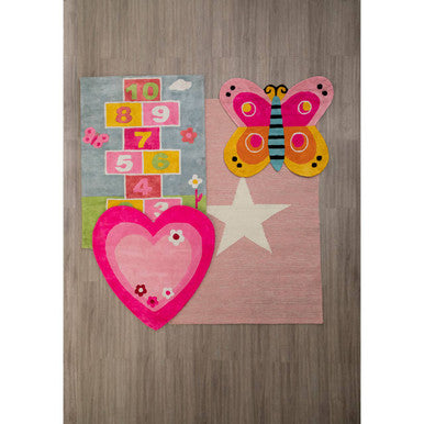 Orsina Pink and White Star Rug | Low-Shed Cotton Wool Nursery Decor