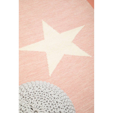 Orsina Pink and White Star Rug | Low-Shed Cotton Wool Nursery Decor