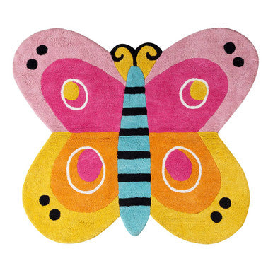 Orsina Kids Butterfly Rug – Hand-Tufted Pink & Orange Playroom Decor
