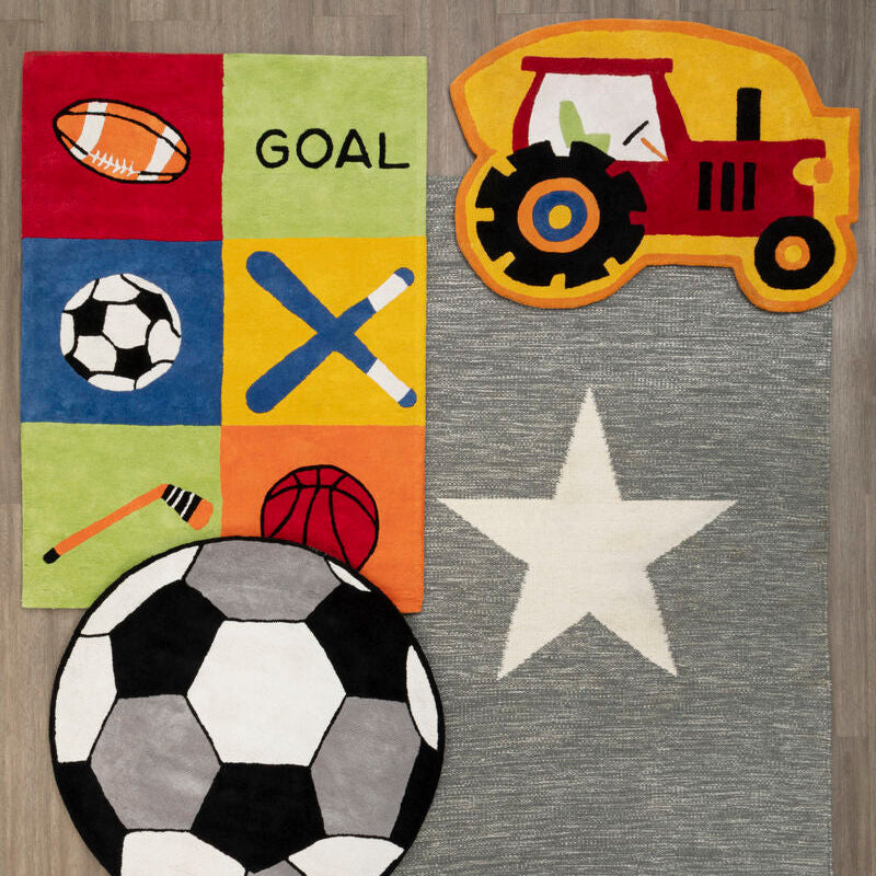 Orsina Kids Sport Rug – Hand-Tufted Multi-Sport Playroom Area Rug