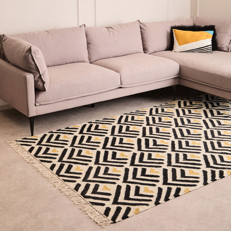 Orsina Bosie Large Takara Rug – Handcrafted Cream Geometric Area Rug