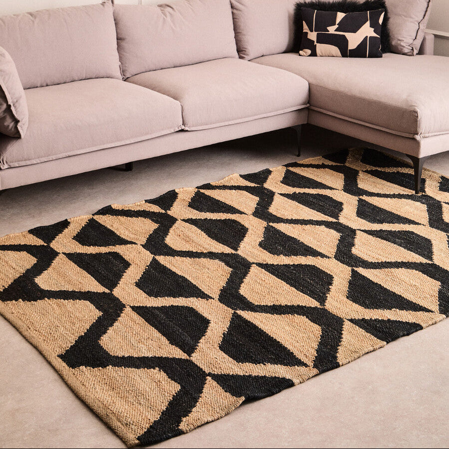 Orsina Bosie Large Hemp Rug – Handcrafted Tribal Wave Area Rug