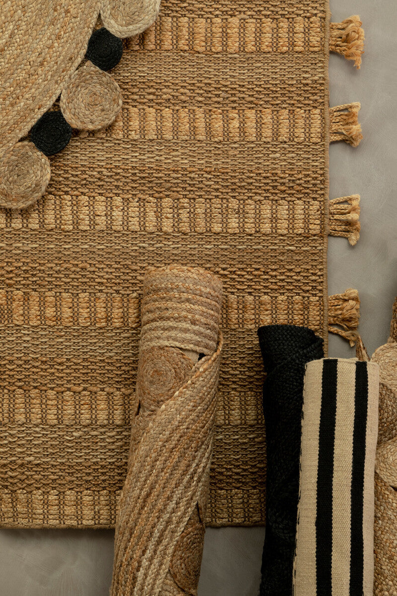 Orsina Bosie Small Trenza Rug – Sand and Black Textured Accent Rug