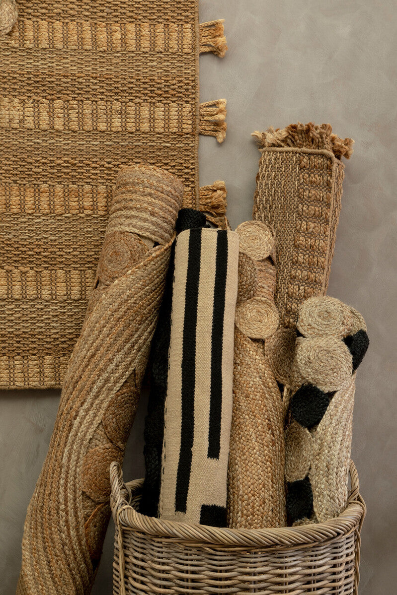 Orsina Bosie Small Trenza Rug – Sand and Black Textured Accent Rug
