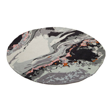 Orsina Bosie Moyo Round Rug – Hand-Tufted Abstract Wool Blend Rug
