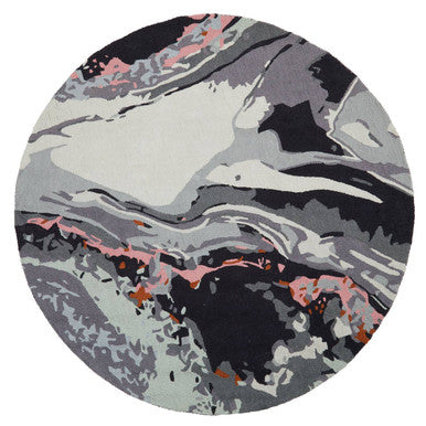 Orsina Bosie Moyo Round Rug – Hand-Tufted Abstract Wool Blend Rug