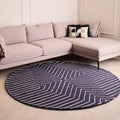 Orsina Bosie Moyo Round Rug – Blue and White Striped Wool Cotton Rug