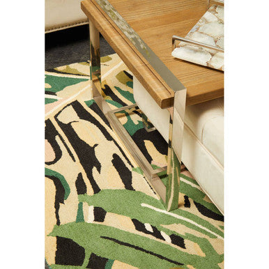 Orsina Bosie Moyo Green Rug – Hand-Tufted Botanical Wool Cotton Rug