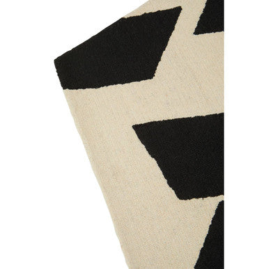 Orsina Milana Small Geometric Rug – Handwoven Black & White Wool