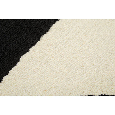 Orsina Milana Small Geometric Rug – Handwoven Black & White Wool