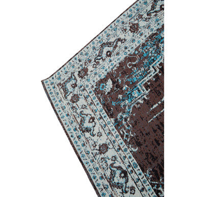 Orsina Bosie Morvi Small Teal Rug – Floral Woven Entryway Accent Rug